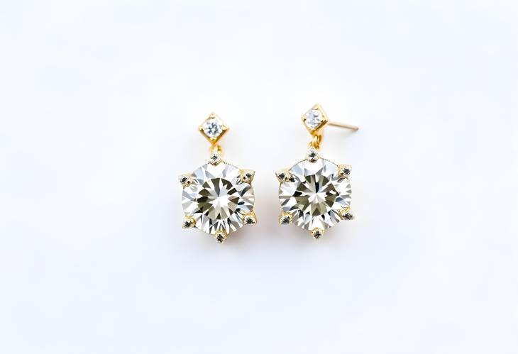 Elegant Step Size Diamond Earrings Group on a White Canvas